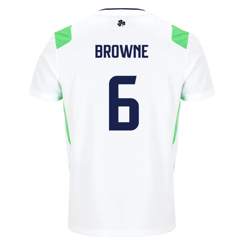 Danxen Dětské Irsko Alan Browne #6 Bílá Světle Zelená Daleko Hráčské Dresy 26-28 Dres