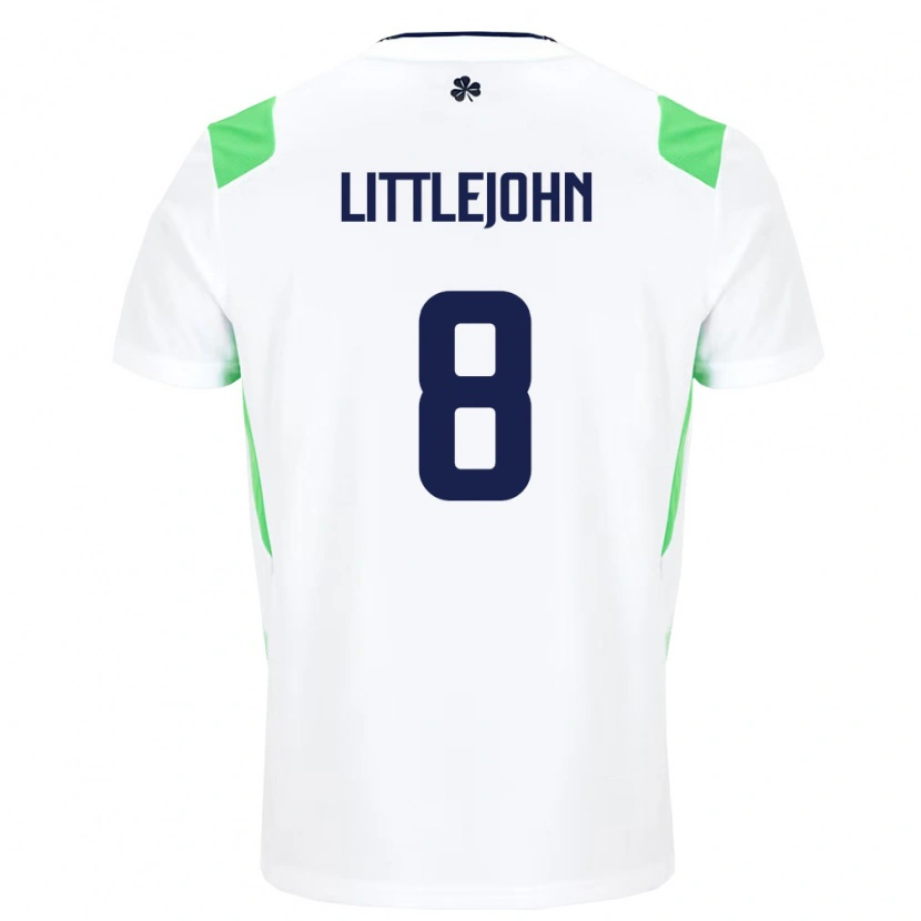 Danxen Dětské Irsko Ruesha Littlejohn #8 Bílá Světle Zelená Daleko Hráčské Dresy 26-28 Dres