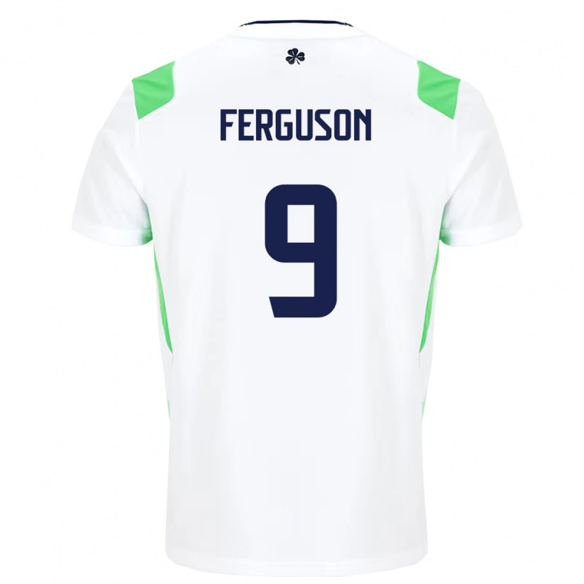 Danxen Dětské Irsko Evan Ferguson #9 Bílá Světle Zelená Daleko Hráčské Dresy 26-28 Dres