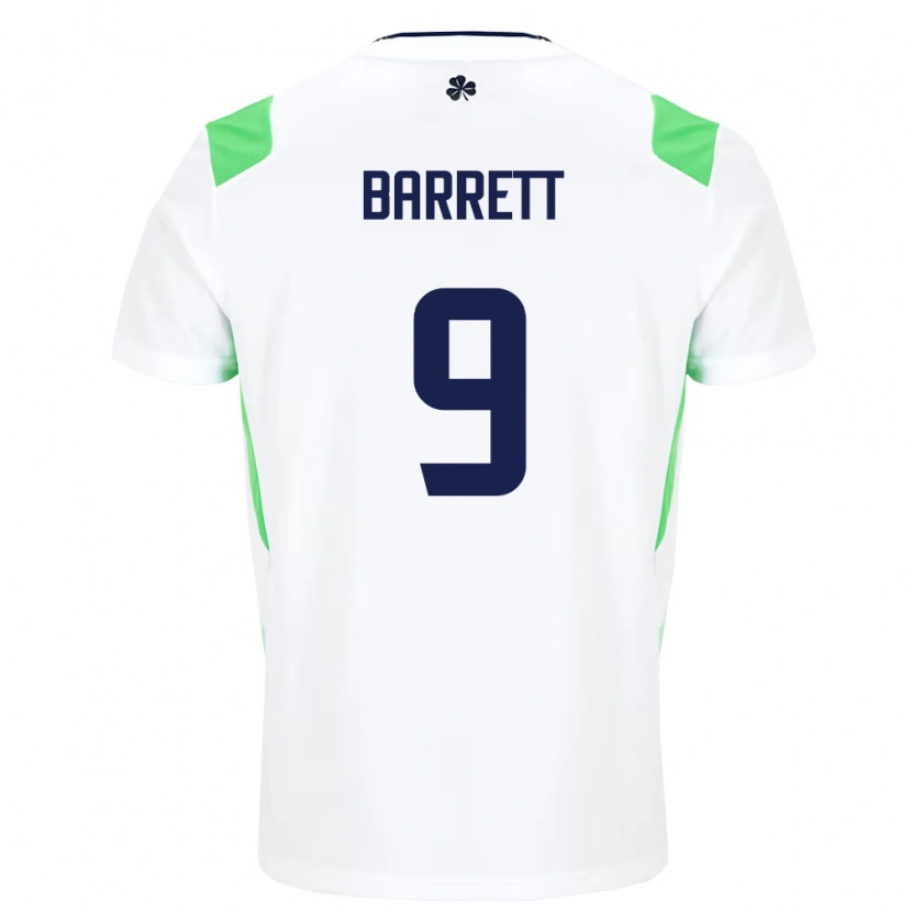 Danxen Dětské Irsko Amber Barrett #9 Bílá Světle Zelená Daleko Hráčské Dresy 26-28 Dres