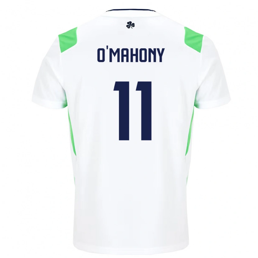 Danxen Dětské Irsko Éabha O'mahony #11 Bílá Světle Zelená Daleko Hráčské Dresy 26-28 Dres