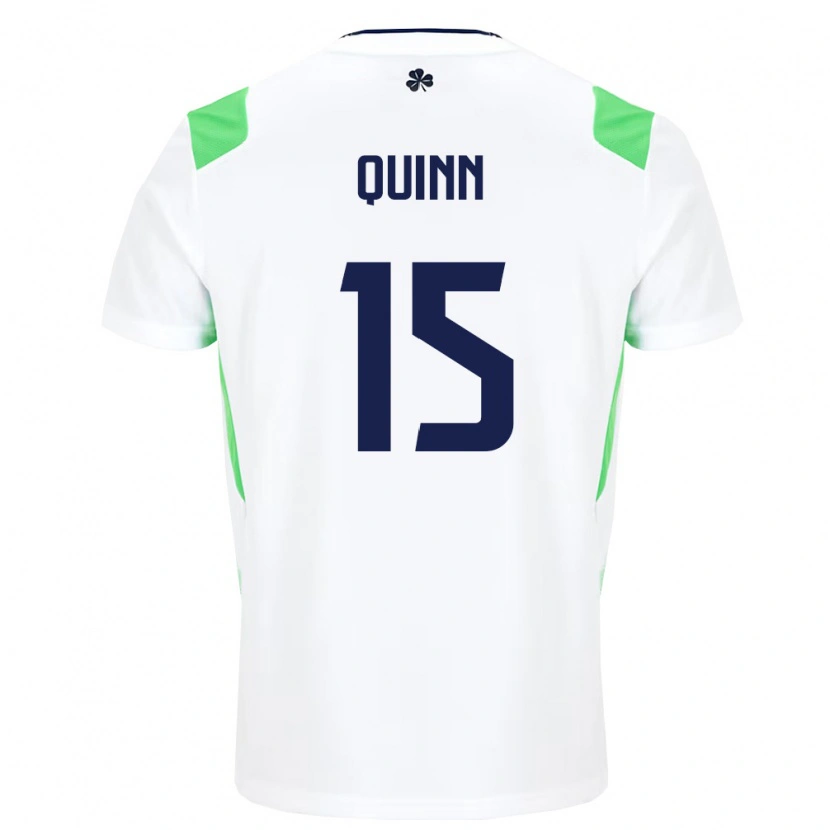Danxen Dětské Irsko Lucy Quinn #15 Bílá Světle Zelená Daleko Hráčské Dresy 26-28 Dres
