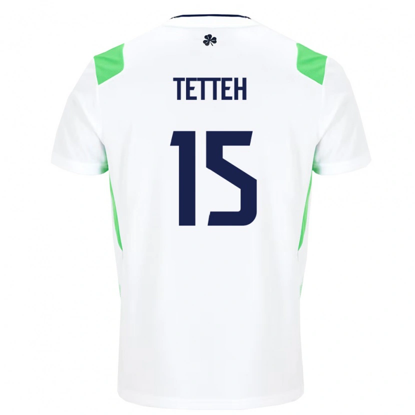 Danxen Dětské Irsko Gideon Tetteh #15 Bílá Světle Zelená Daleko Hráčské Dresy 26-28 Dres