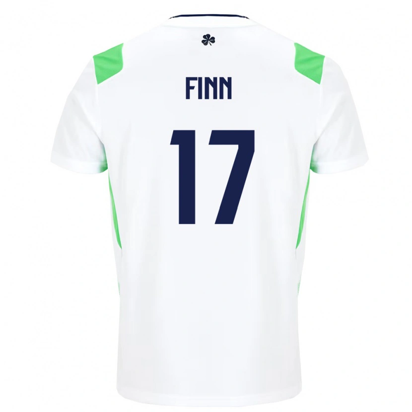 Danxen Dětské Irsko Jamie Finn #17 Bílá Světle Zelená Daleko Hráčské Dresy 26-28 Dres