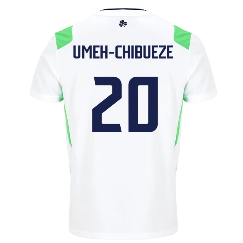 Danxen Dětské Irsko Franco Umeh-Chibueze #20 Bílá Světle Zelená Daleko Hráčské Dresy 26-28 Dres