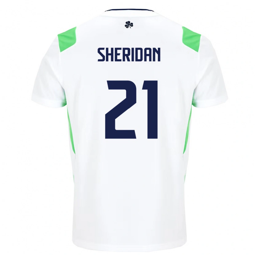 Danxen Dětské Irsko Corey Sheridan #21 Bílá Světle Zelená Daleko Hráčské Dresy 26-28 Dres