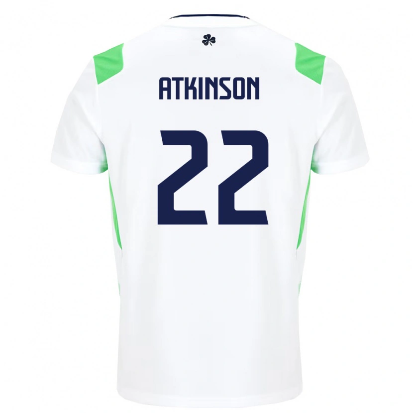 Danxen Dětské Irsko Isibeal Atkinson #22 Bílá Světle Zelená Daleko Hráčské Dresy 26-28 Dres