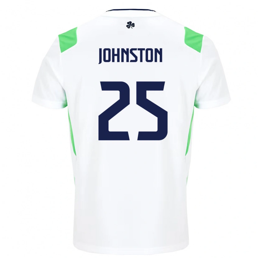 Danxen Dětské Irsko Mikey Johnston #25 Bílá Světle Zelená Daleko Hráčské Dresy 26-28 Dres