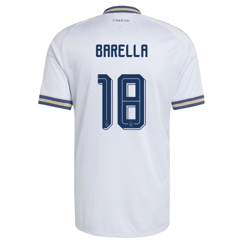 Danxen Dětské Itálie Nicolò Barella #18 Smetanová Námořnická Zlatá Daleko Hráčské Dresy 26-28 Dres
