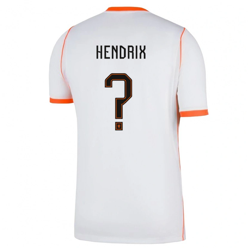 Danxen Dětské Nizozemsko Kas Hendrix #0 Bílá Oranžová Daleko Hráčské Dresy 26-28 Dres