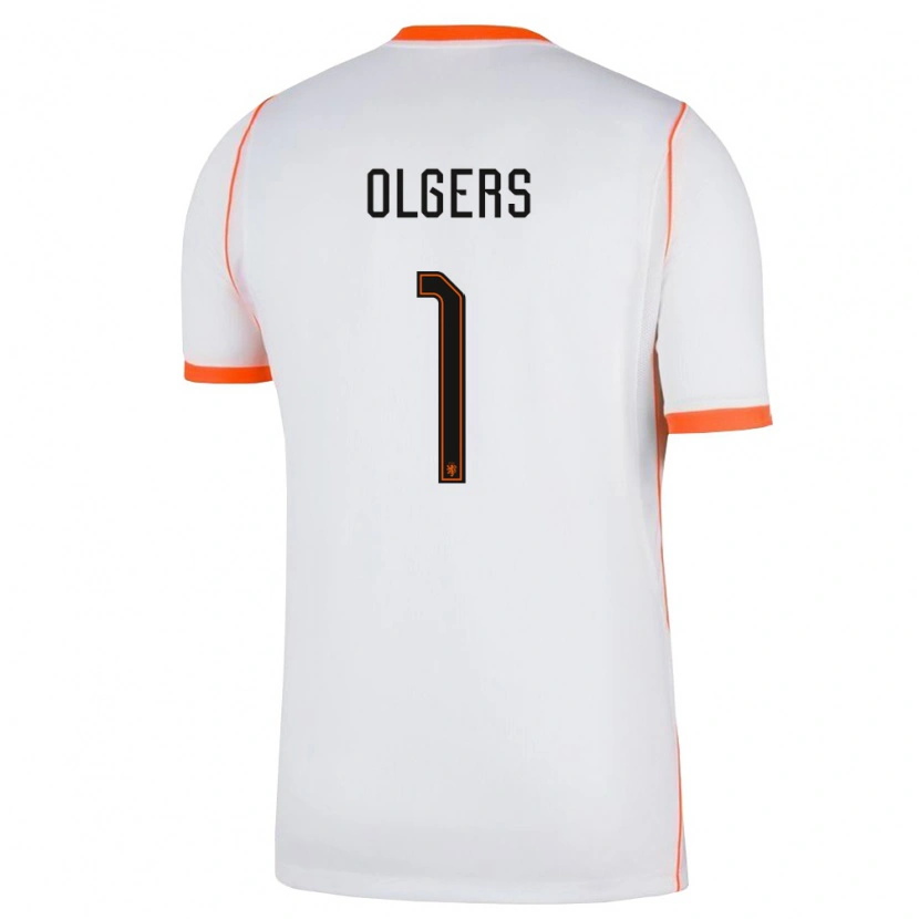 Danxen Dětské Nizozemsko Guus Olgers #1 Bílá Oranžová Daleko Hráčské Dresy 26-28 Dres