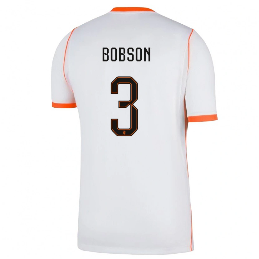 Danxen Dětské Nizozemsko Ersien Bobson #3 Bílá Oranžová Daleko Hráčské Dresy 26-28 Dres