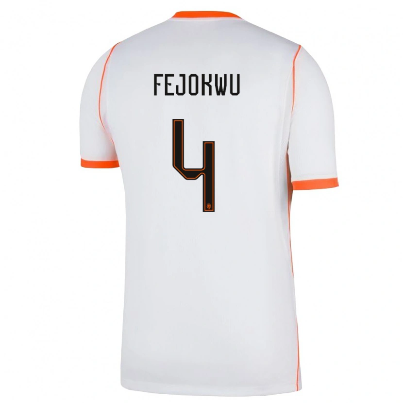 Danxen Dětské Nizozemsko Emmanuel Fejokwu #4 Bílá Oranžová Daleko Hráčské Dresy 26-28 Dres