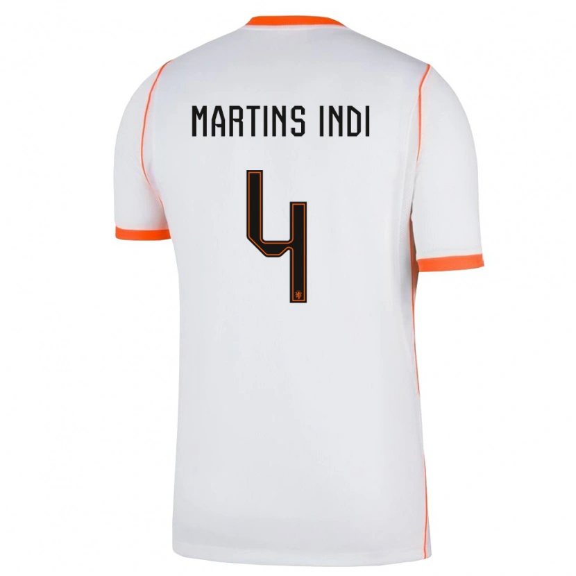 Danxen Dětské Nizozemsko Bruno Martins Indi #4 Bílá Oranžová Daleko Hráčské Dresy 26-28 Dres