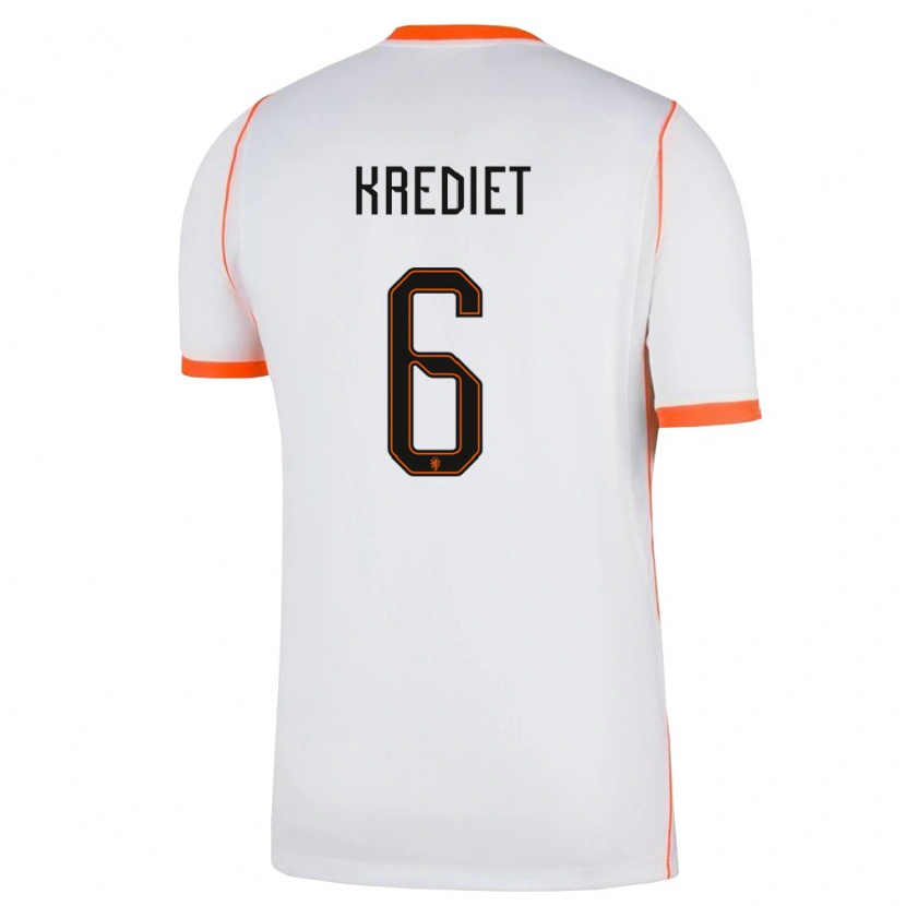 Danxen Dětské Nizozemsko Fortunato Krediet #6 Bílá Oranžová Daleko Hráčské Dresy 26-28 Dres