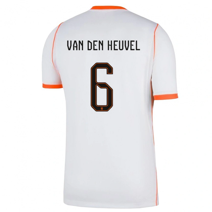Danxen Dětské Nizozemsko Tim Van Den Heuvel #6 Bílá Oranžová Daleko Hráčské Dresy 26-28 Dres