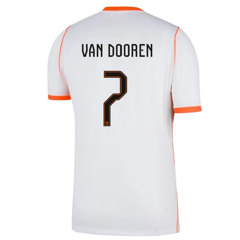 Danxen Dětské Nizozemsko Kayleigh Van Dooren #7 Bílá Oranžová Daleko Hráčské Dresy 26-28 Dres