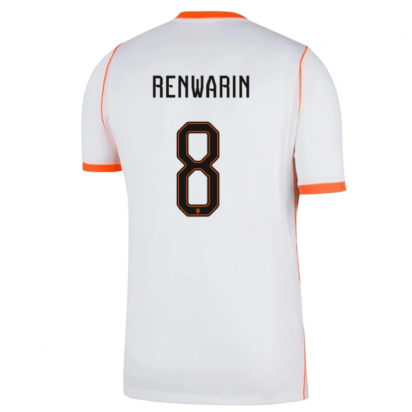 Danxen Dětské Nizozemsko Givaro Renwarin #8 Bílá Oranžová Daleko Hráčské Dresy 26-28 Dres