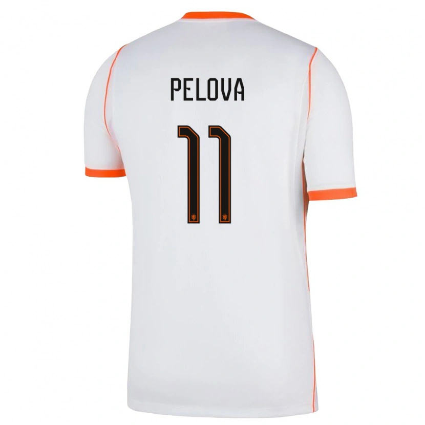 Danxen Dětské Nizozemsko Victoria Pelova #11 Bílá Oranžová Daleko Hráčské Dresy 26-28 Dres