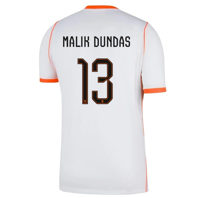 Danxen Dětské Nizozemsko Noa Malik Dundas #13 Bílá Oranžová Daleko Hráčské Dresy 26-28 Dres