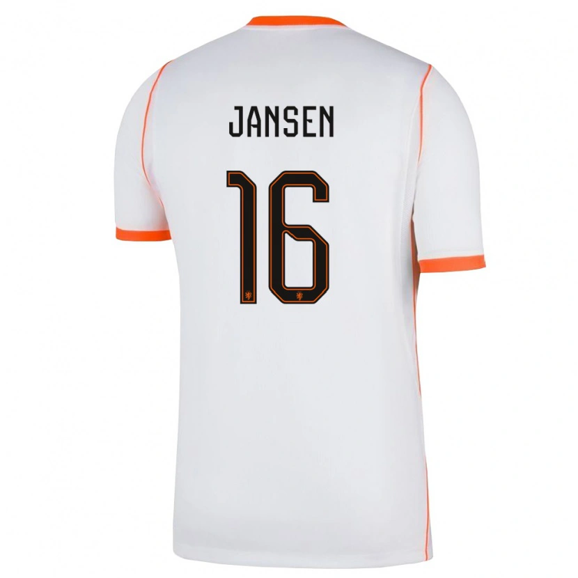 Danxen Dětské Nizozemsko Sem Jansen #16 Bílá Oranžová Daleko Hráčské Dresy 26-28 Dres