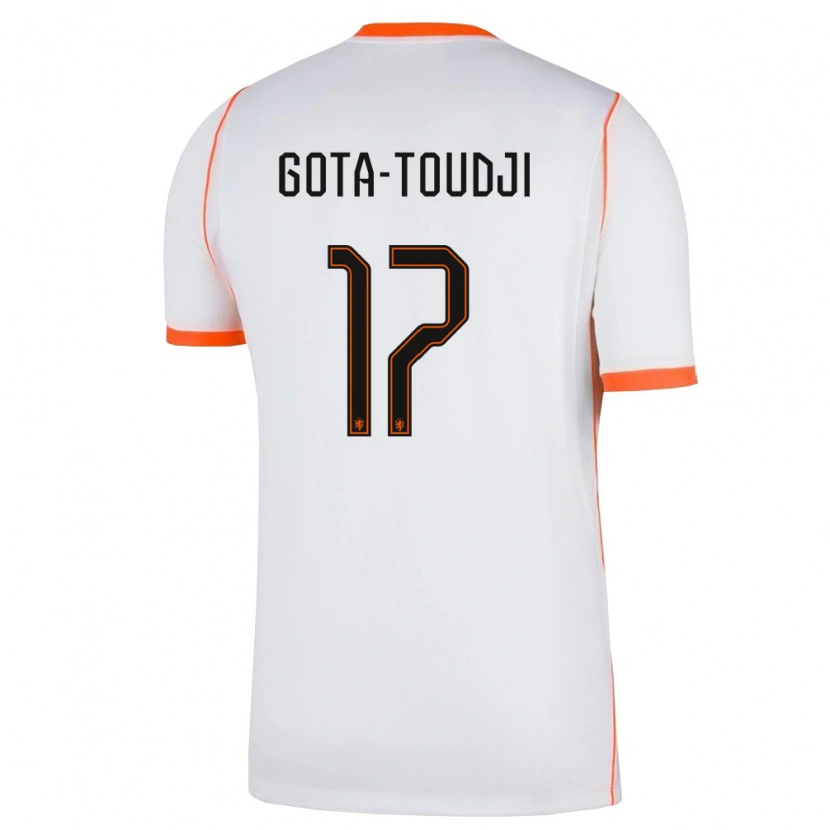 Danxen Dětské Nizozemsko Mawulom Gota-Toudji #17 Bílá Oranžová Daleko Hráčské Dresy 26-28 Dres