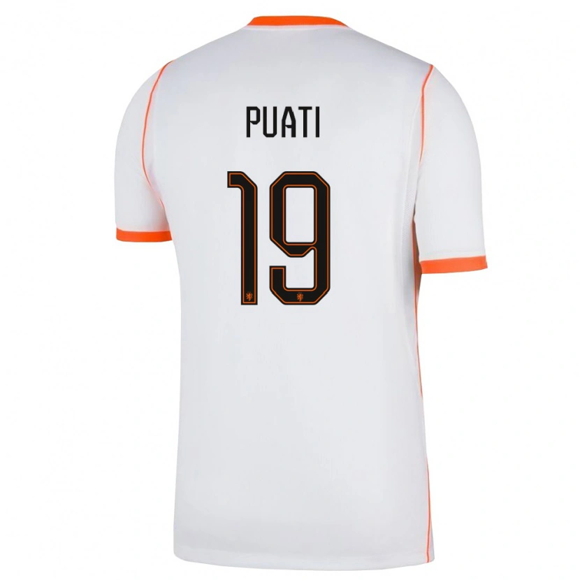 Danxen Dětské Nizozemsko Kelson Puati #19 Bílá Oranžová Daleko Hráčské Dresy 26-28 Dres