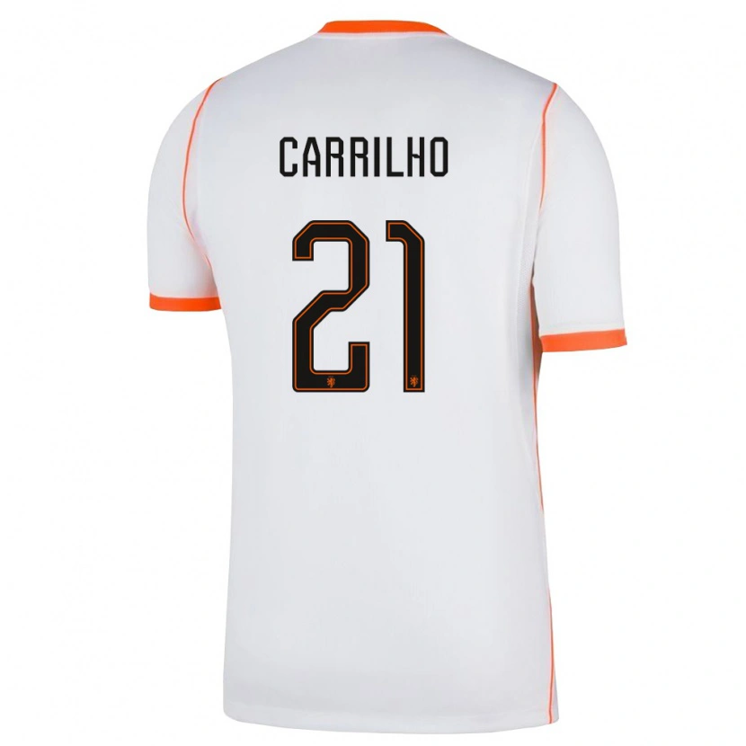Danxen Dětské Nizozemsko Calvin Carrilho #21 Bílá Oranžová Daleko Hráčské Dresy 26-28 Dres