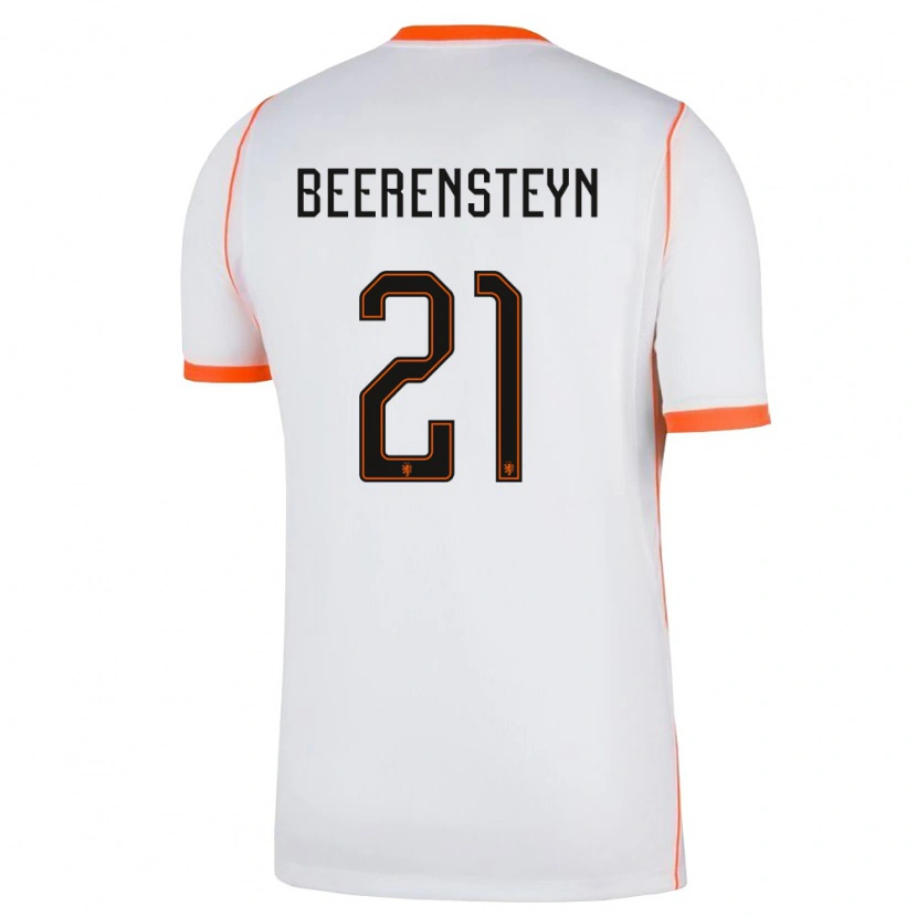 Danxen Dětské Nizozemsko Lineth Beerensteyn #21 Bílá Oranžová Daleko Hráčské Dresy 26-28 Dres
