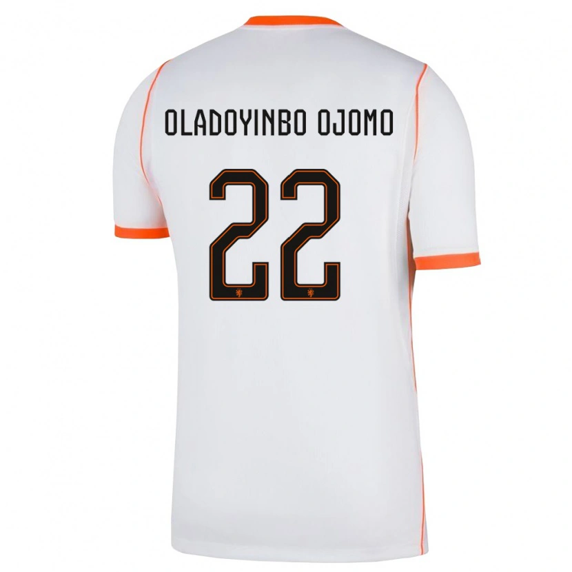 Danxen Dětské Nizozemsko Jeremiah Oladoyinbo Ojomo #22 Bílá Oranžová Daleko Hráčské Dresy 26-28 Dres