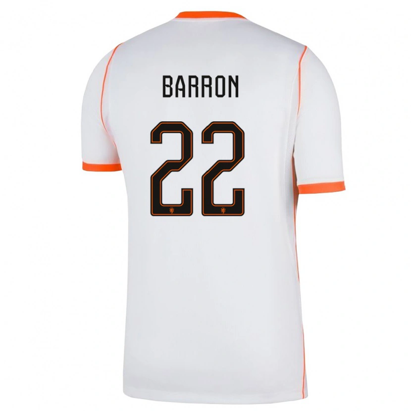 Danxen Dětské Nizozemsko Eternal Barron #22 Bílá Oranžová Daleko Hráčské Dresy 26-28 Dres