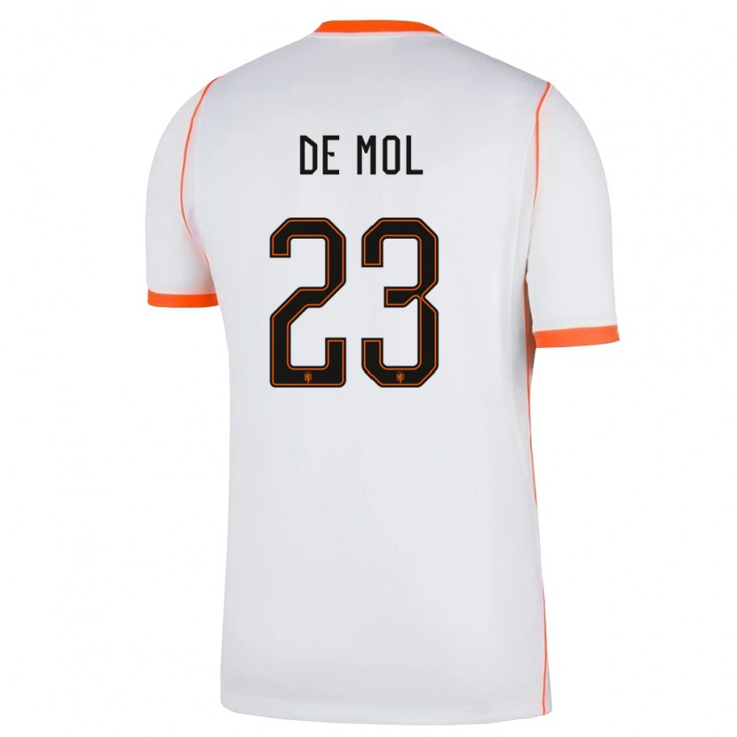 Danxen Dětské Nizozemsko Stenn De Mol #23 Bílá Oranžová Daleko Hráčské Dresy 26-28 Dres