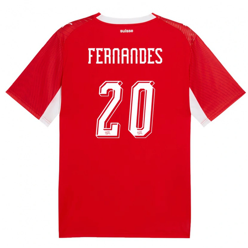 Danxen Pánské Švýcarsko Edimilson Fernandes #20 Červená Bílá Domů Hráčské Dresy 26-28 Dres