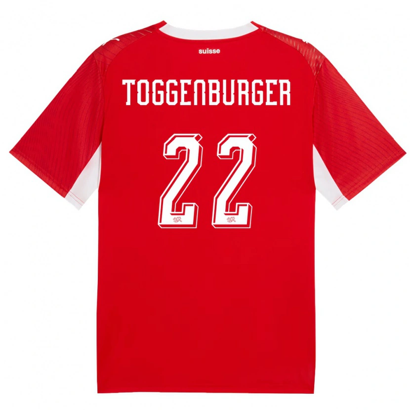 Danxen Pánské Švýcarsko Nando Toggenburger #22 Červená Bílá Domů Hráčské Dresy 26-28 Dres