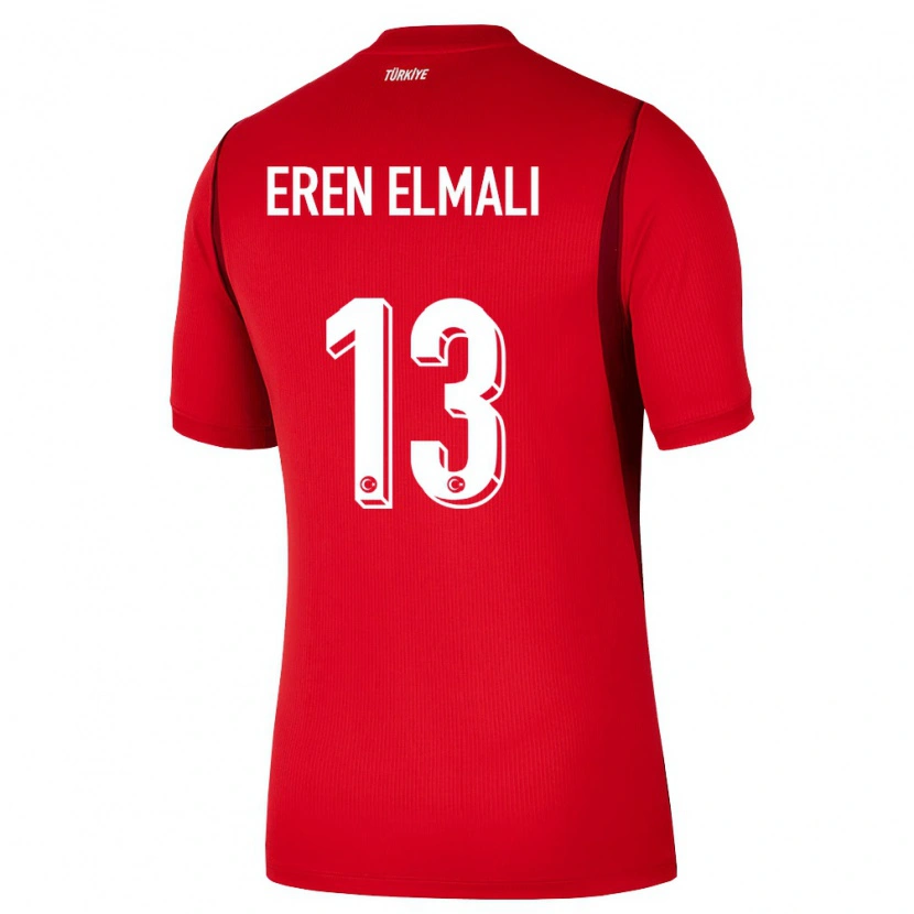 Danxen Pánské Turecko Eren Elmalı #13 Červená Vínová Domů Hráčské Dresy 26-28 Dres
