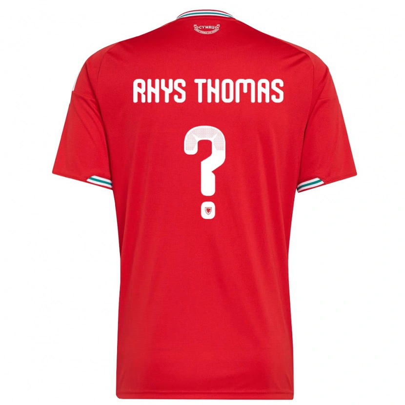 Danxen Pánské Wales Rhys Thomas #0 Červená Bílá Zelená Domů Hráčské Dresy 26-28 Dres