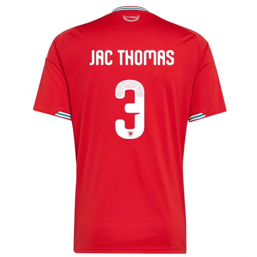 Danxen Pánské Wales Jac Thomas #3 Červená Bílá Zelená Domů Hráčské Dresy 26-28 Dres