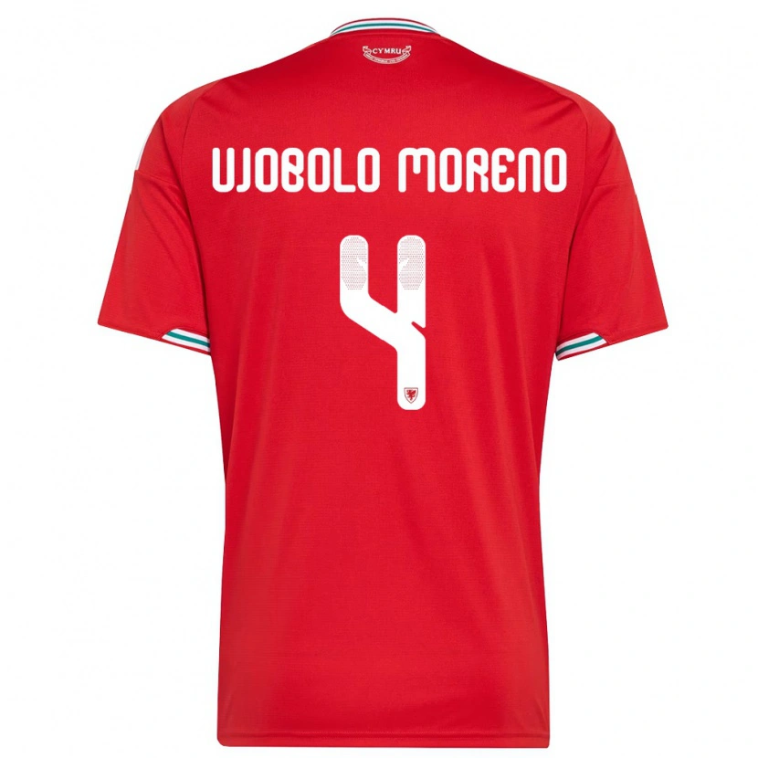 Danxen Pánské Wales Sergeant Moreno #4 Červená Bílá Zelená Domů Hráčské Dresy 26-28 Dres