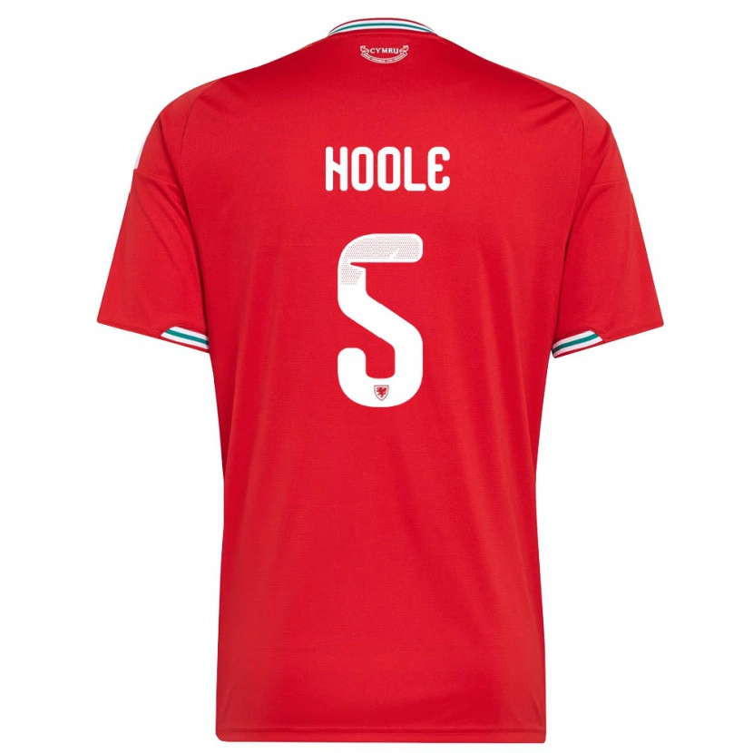 Danxen Pánské Wales Luca Hoole #5 Červená Bílá Zelená Domů Hráčské Dresy 26-28 Dres