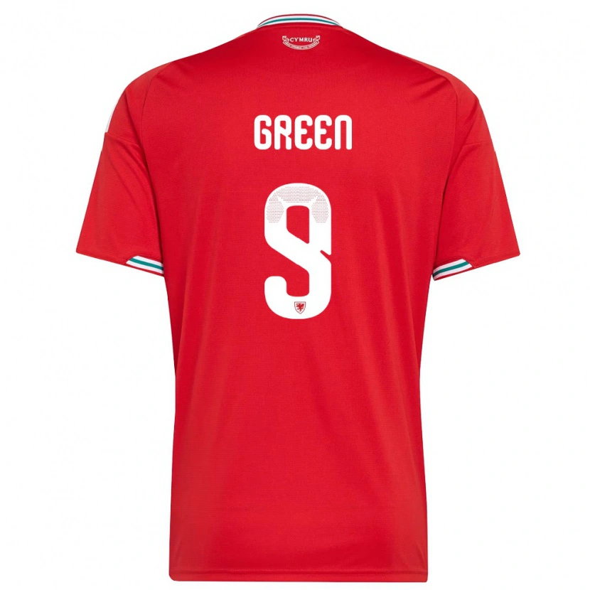 Danxen Pánské Wales Kayleigh Green #9 Červená Bílá Zelená Domů Hráčské Dresy 26-28 Dres