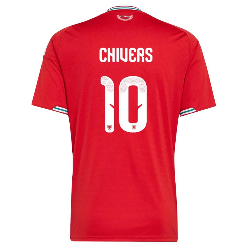 Danxen Pánské Wales Chloe Chivers #10 Červená Bílá Zelená Domů Hráčské Dresy 26-28 Dres