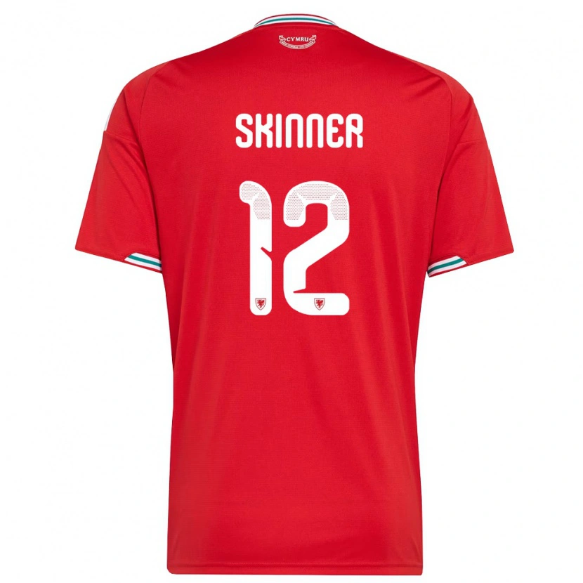 Danxen Pánské Wales Claire Skinner #12 Červená Bílá Zelená Domů Hráčské Dresy 26-28 Dres