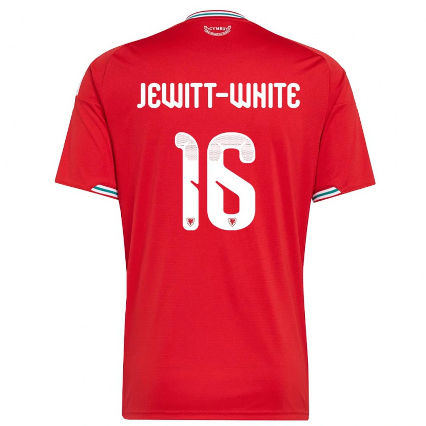 Danxen Pánské Wales Harry Jewitt White #16 Červená Bílá Zelená Domů Hráčské Dresy 26-28 Dres