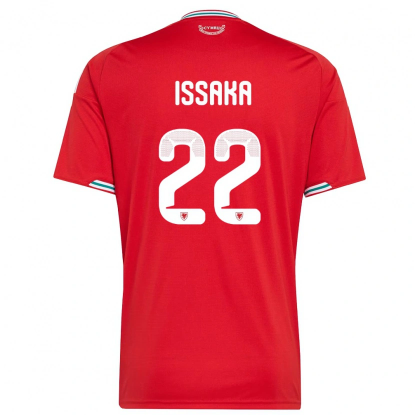 Danxen Pánské Wales Freddie Issaka #22 Červená Bílá Zelená Domů Hráčské Dresy 26-28 Dres