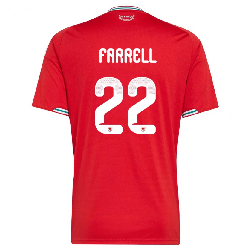 Danxen Pánské Wales Joshua Farrell #22 Červená Bílá Zelená Domů Hráčské Dresy 26-28 Dres