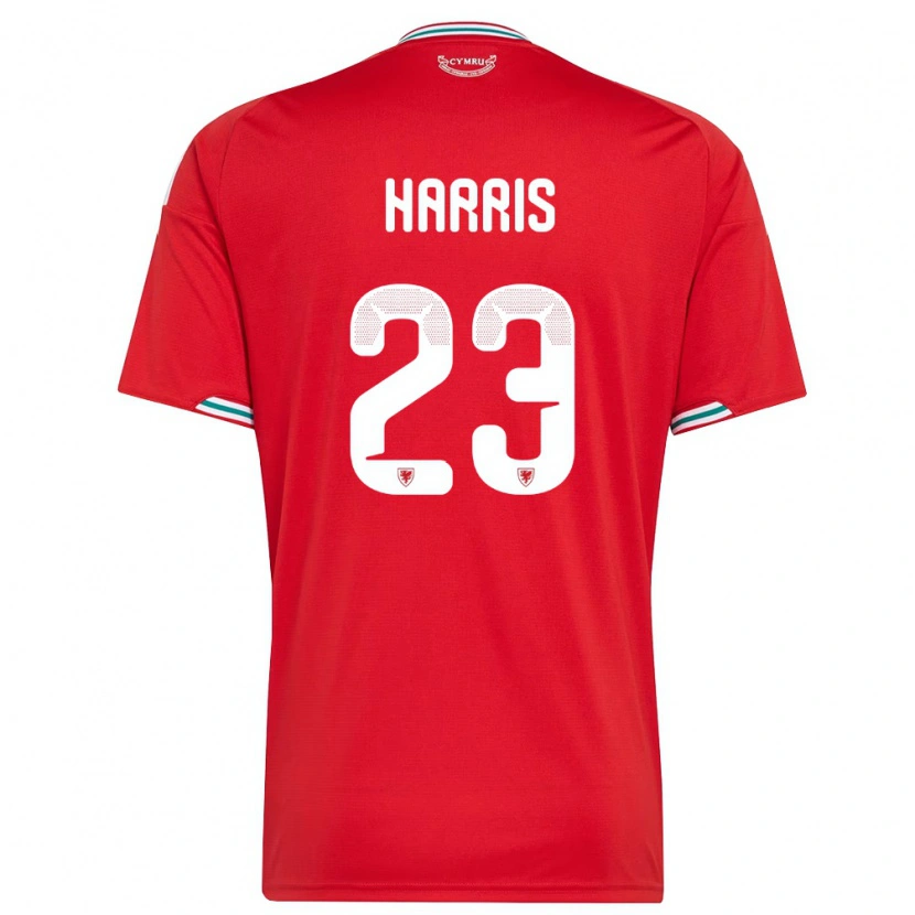 Danxen Pánské Wales Archie Harris #23 Červená Bílá Zelená Domů Hráčské Dresy 26-28 Dres