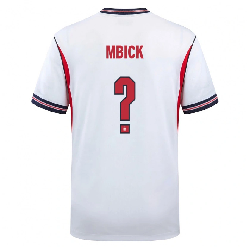 Danxen Pánské Anglie Micah Mbick #0 Bílá Námořnická Červená Domů Hráčské Dresy 26-28 Dres