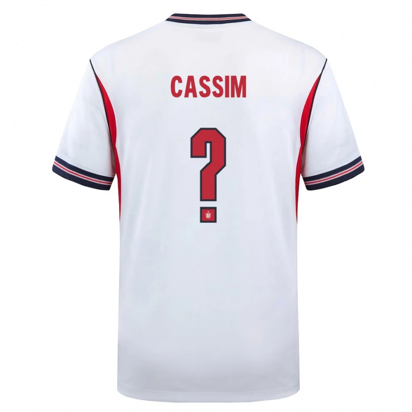 Danxen Pánské Anglie Karim Cassim #0 Bílá Námořnická Červená Domů Hráčské Dresy 26-28 Dres