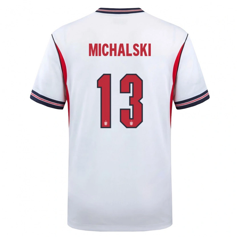 Danxen Pánské Anglie Nicholas Michalski #13 Bílá Námořnická Červená Domů Hráčské Dresy 26-28 Dres