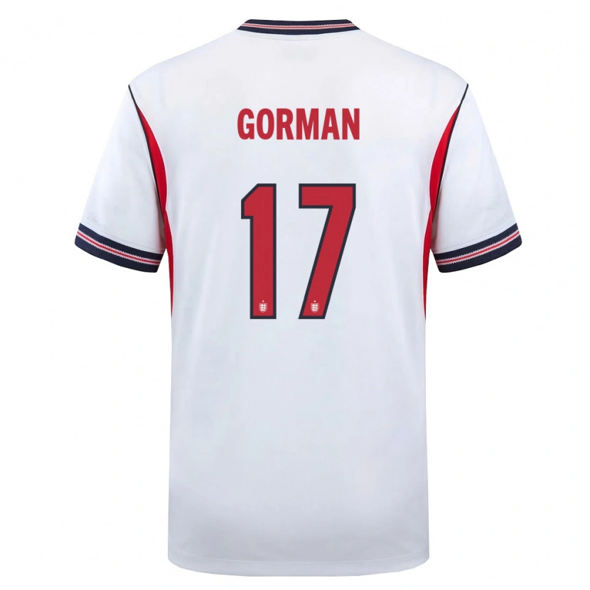 Danxen Pánské Anglie Finlay Gorman #17 Bílá Námořnická Červená Domů Hráčské Dresy 26-28 Dres